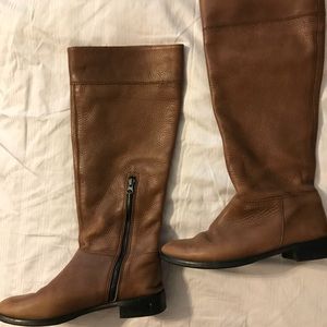 Brown leather boots